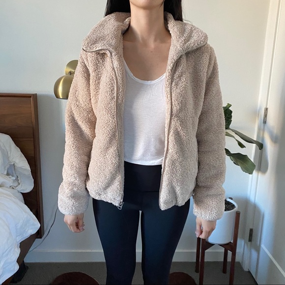 Lucky Brand Tan Teddy Zip Up Jacket - Size XS - Picture 2 of 15